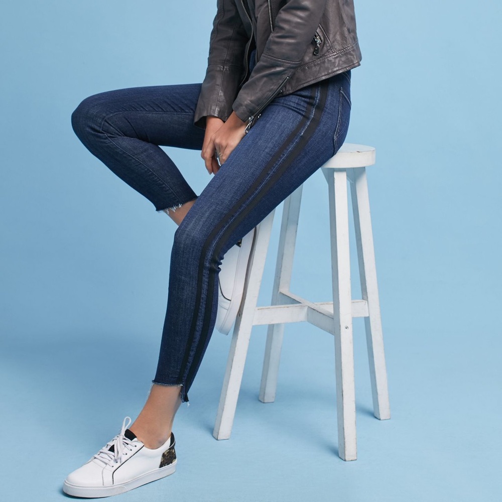 NWT Mother Stunner Zip Ankle Step Fray Jeans Sz 25